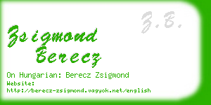 zsigmond berecz business card